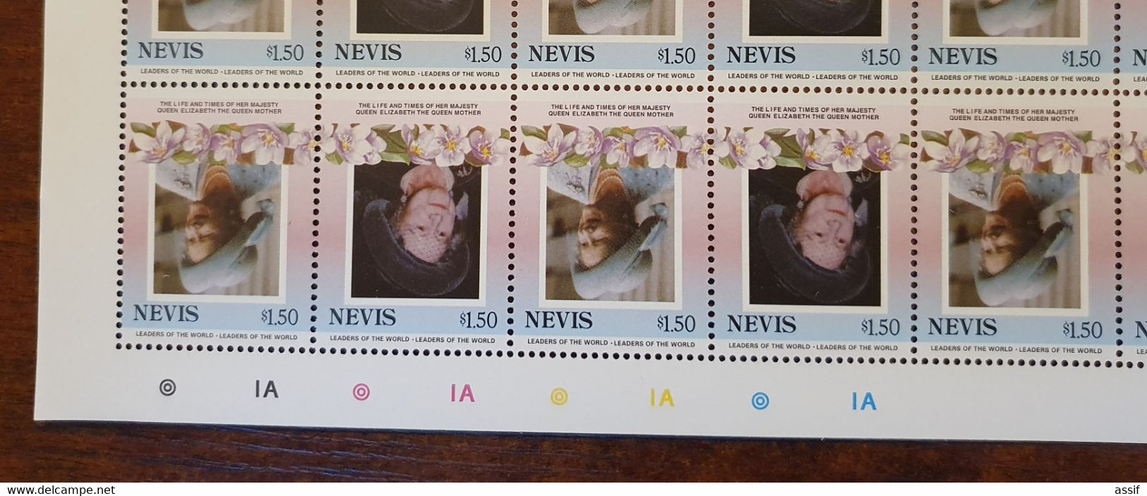 NEVIS 1,50$ 1985 FEUILLE ENTIERE CENTRE RENVERSE SHEET INVERTED YT 317 Et 318 50 TIMBRES NEUFS ** /FREE SHIPPING R - St.Kitts Und Nevis ( 1983-...)