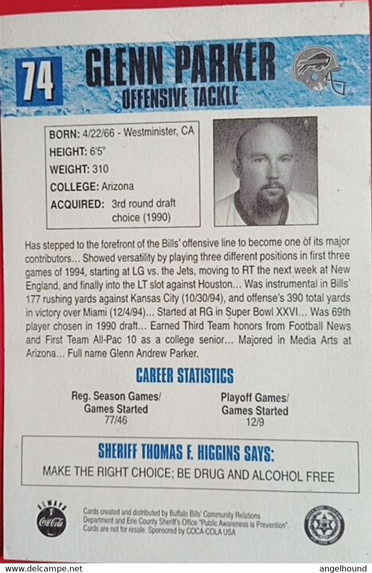 Buffalo Bills Glenn Parker - 1990-1999