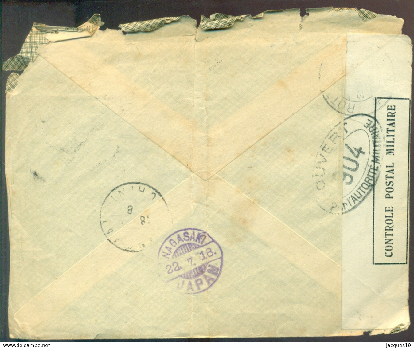 China 1918 Aangetekende Brief Van Banque Belge Pour L'Etranger Van China Via Yokohama En Nagasaki Naar Rotterdam - Covers & Documents