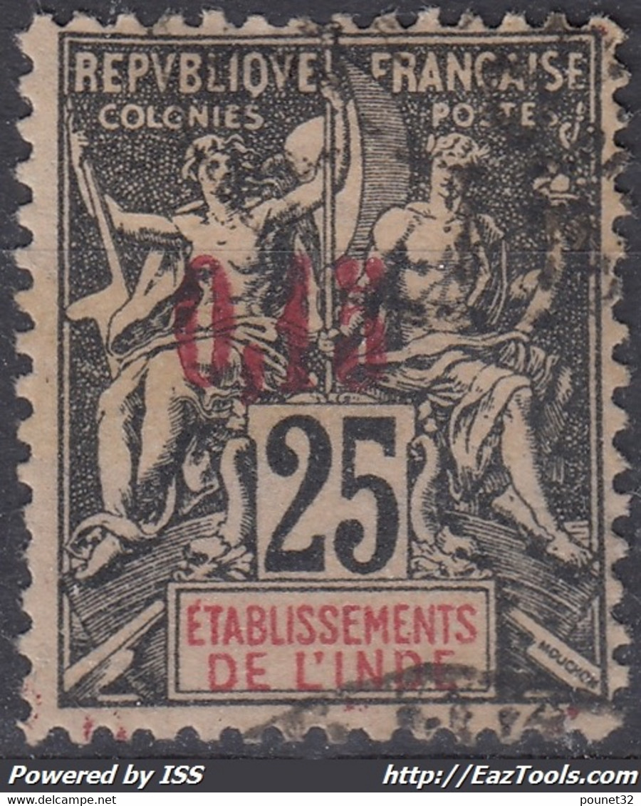 INDE : RARE TYPE GROUPE SURCHARGE N° 22 OBLITERATION LEGERE - COTE 140 € - Oblitérés