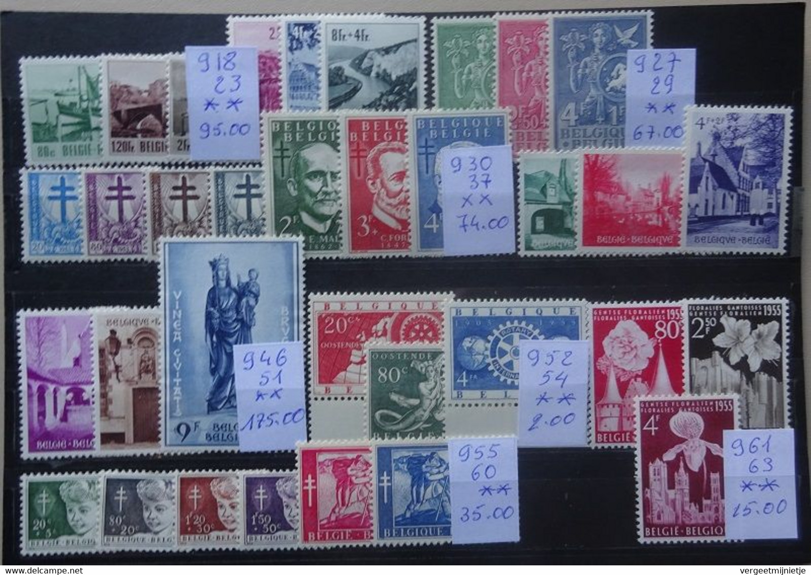 BELGIE  Mooie Samenstelling   1953-54   Nr. 918-23 / 927-929 / 930-937 / 946-951 / 952-954 En  955-960  **  CW 473,00 - Unused Stamps