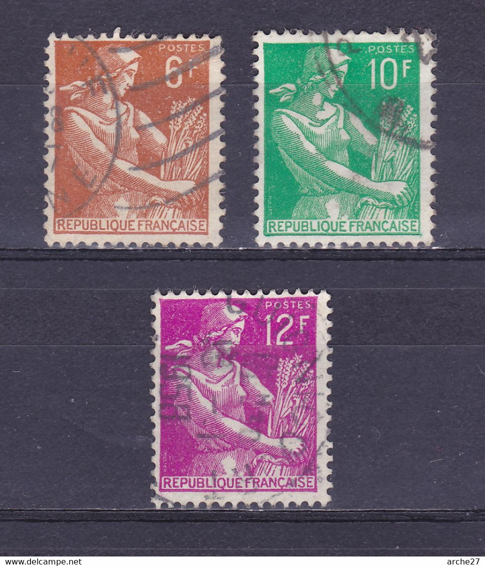 TIMBRE FRANCE N° 1115.1115A.1116 OBLITERE - 1957-1959 Oogst