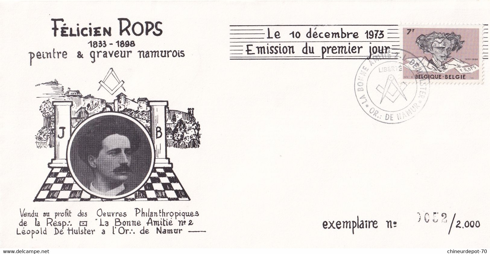 Félicien Rops Peintre & Graveur Namurois 1973 Namur Exemplaire Rare 0052 / 2000 - Covers