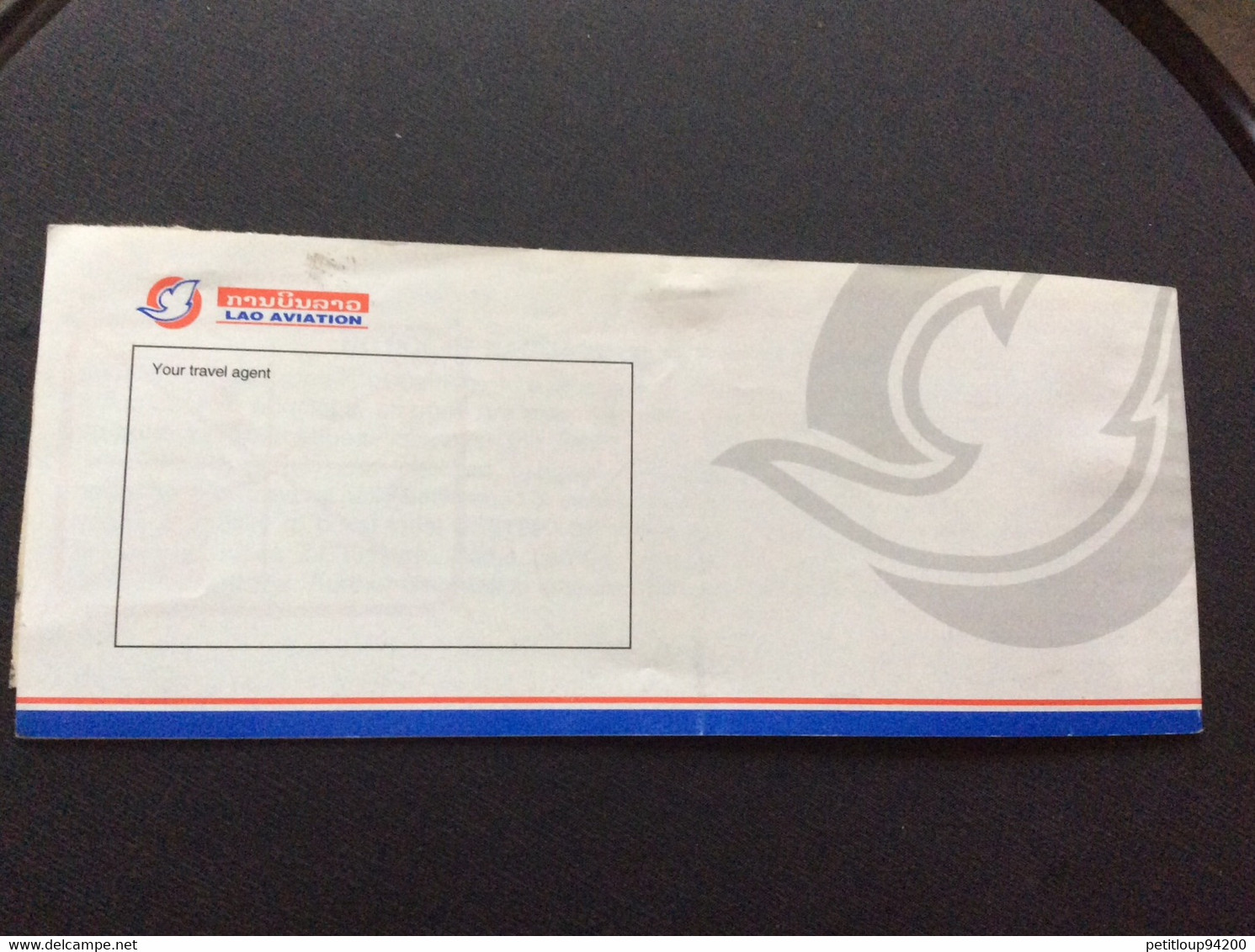 TICKET  LAO AVIATION  Vientiane>Luang Prabang  ANNEE 2002 - Biglietti