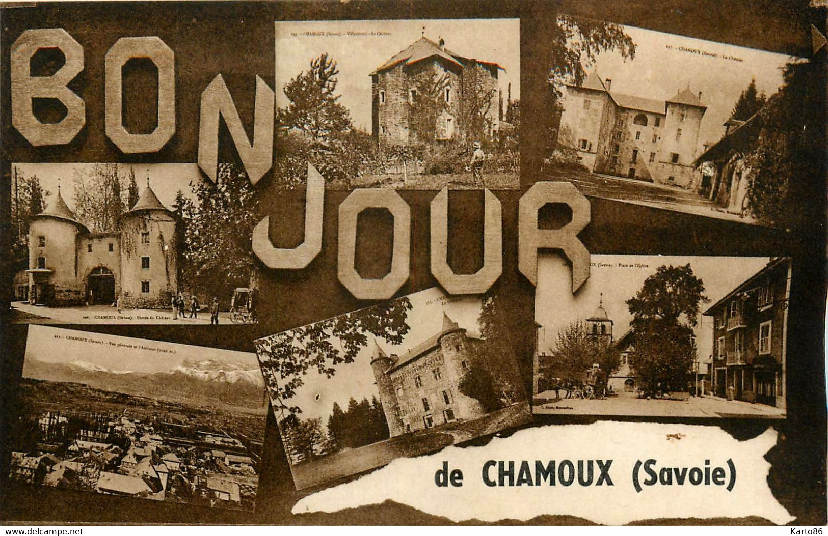 Chamoux * Un Bonjour De La Commune * Souvenir Cpa 6 Vues - Chamoux Sur Gelon