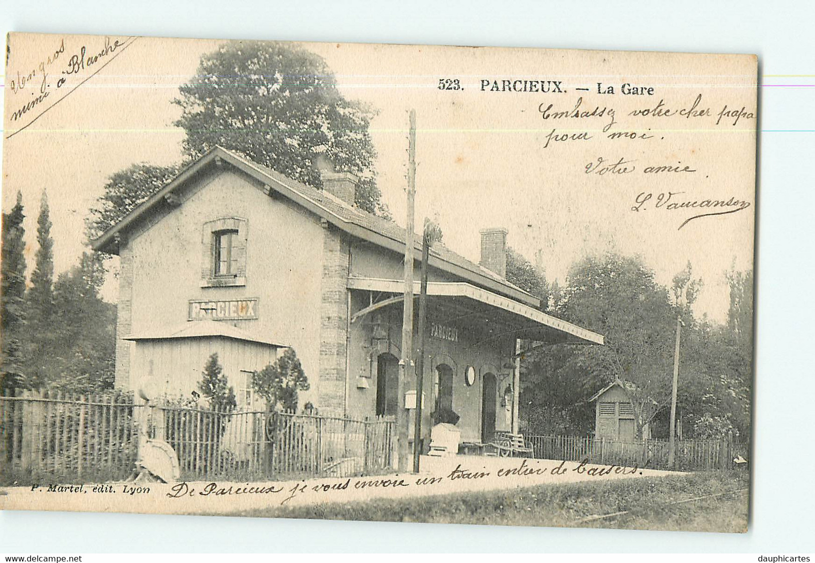 PARCIEUX - La GARE - Ed. Martel - 2 Scans - Non Classificati