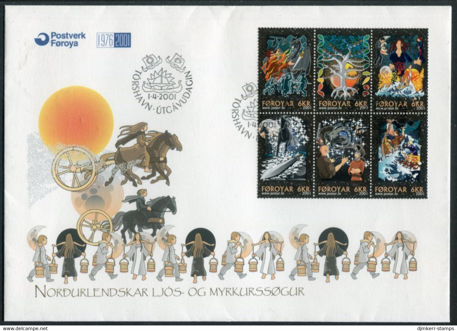 FAEROE ISLANDS 2001 Nordic Sagas FDC.  Michel 396-401 - Färöer Inseln