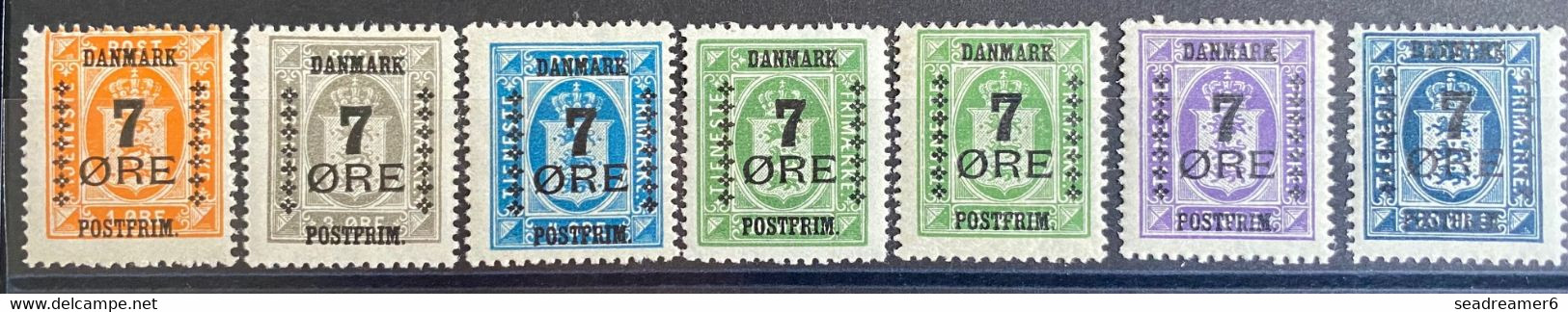 Danemark Service Surchargés N°174 à 180* Frais & TTB - Unused Stamps