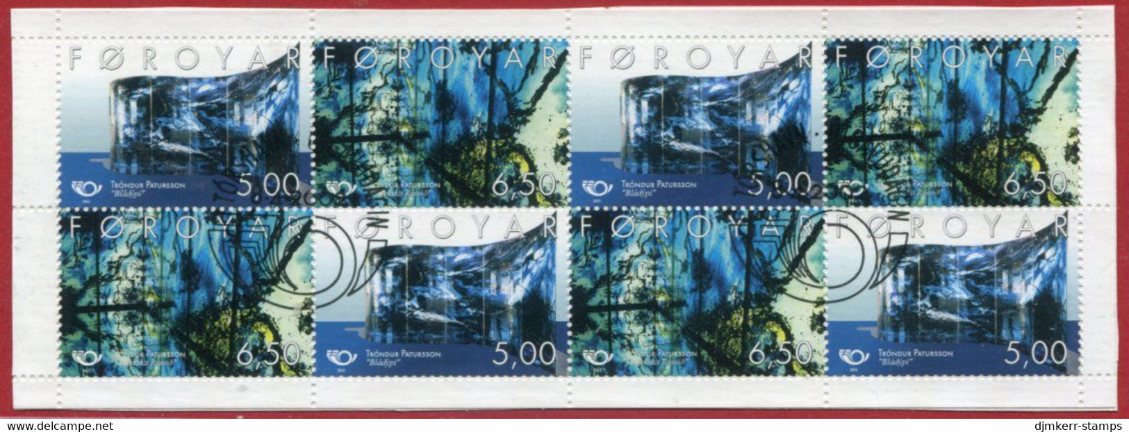 FAEROE ISLANDS 2002 20th Century Art  Se-tenant Block Ex Booklet Used. Michel 421-22 - Faroe Islands