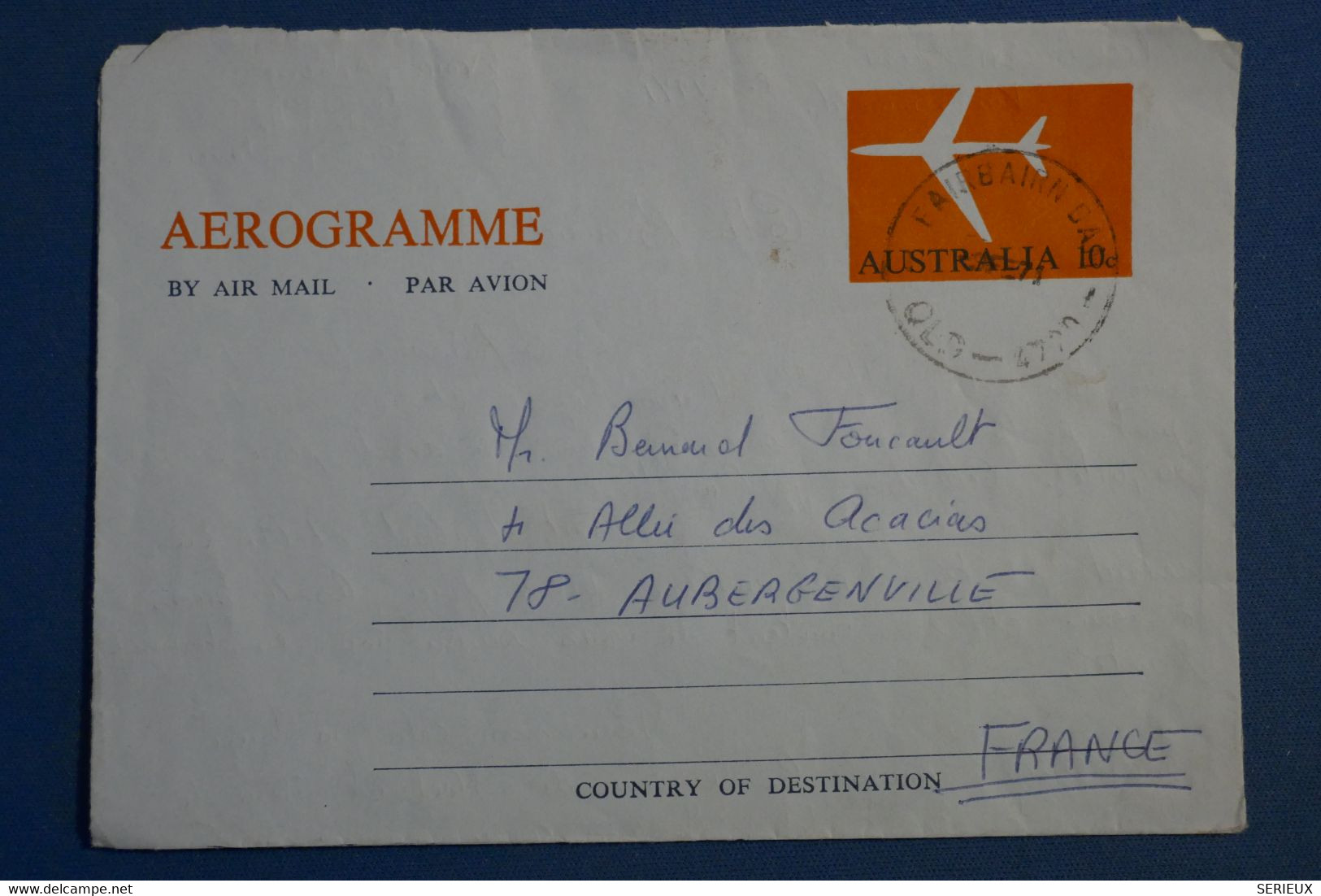 A0 11 AUSTRALIA BELLE LETTRE AEROGRAMME 1972  QUEENSLAND   POUR  AUBERGENVILLE FRANCE+++AFFRANCH. INTERESSANT - Storia Postale