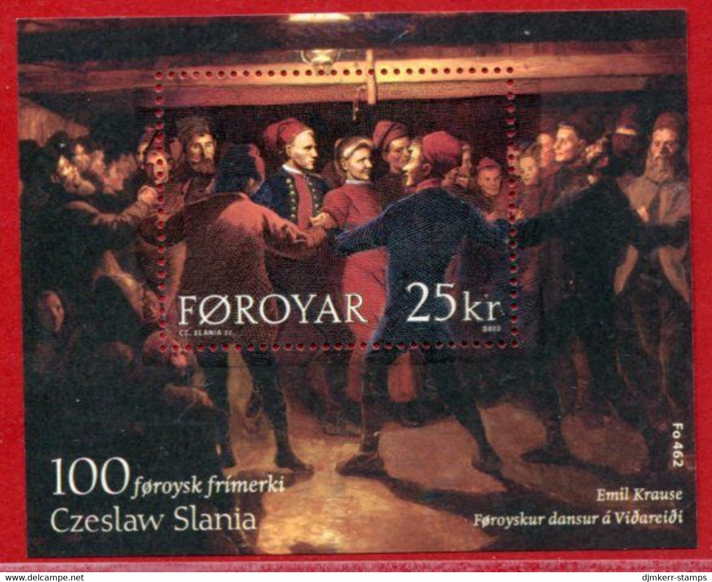 FAEROE ISLANDS 2003  Czeslaw Slania's 100th Faeroese Stamp Block MNH / **.  Michel Block 15 - Färöer Inseln