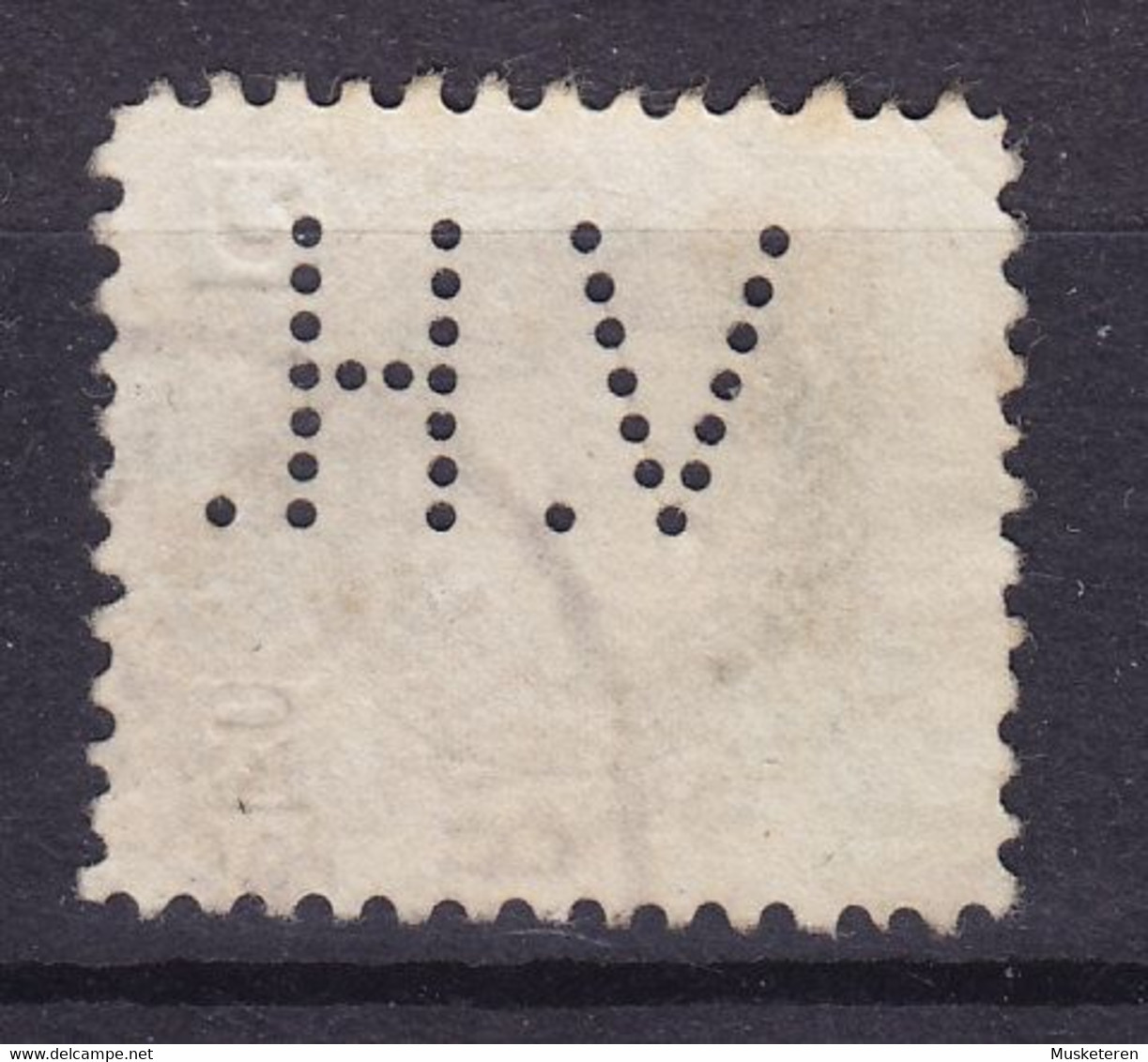 Belgium Perfin Perforé Lochung 'V.H.' 1921 Mi. 165, 50c. Albert Montenez Perf. 11½ (2 Scans) - 1909-34