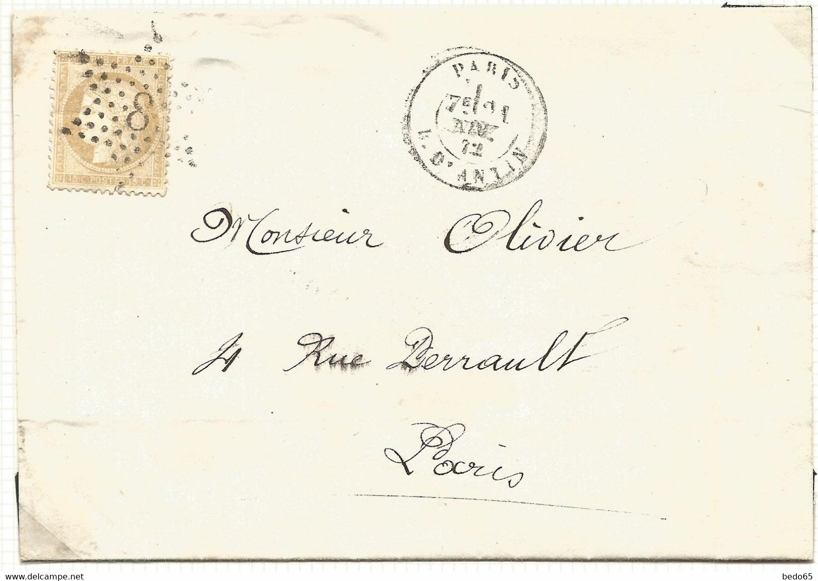 CERES N° 59 CACHET ETOILE 8 Sur Lettre - 1849-1876: Periodo Clásico