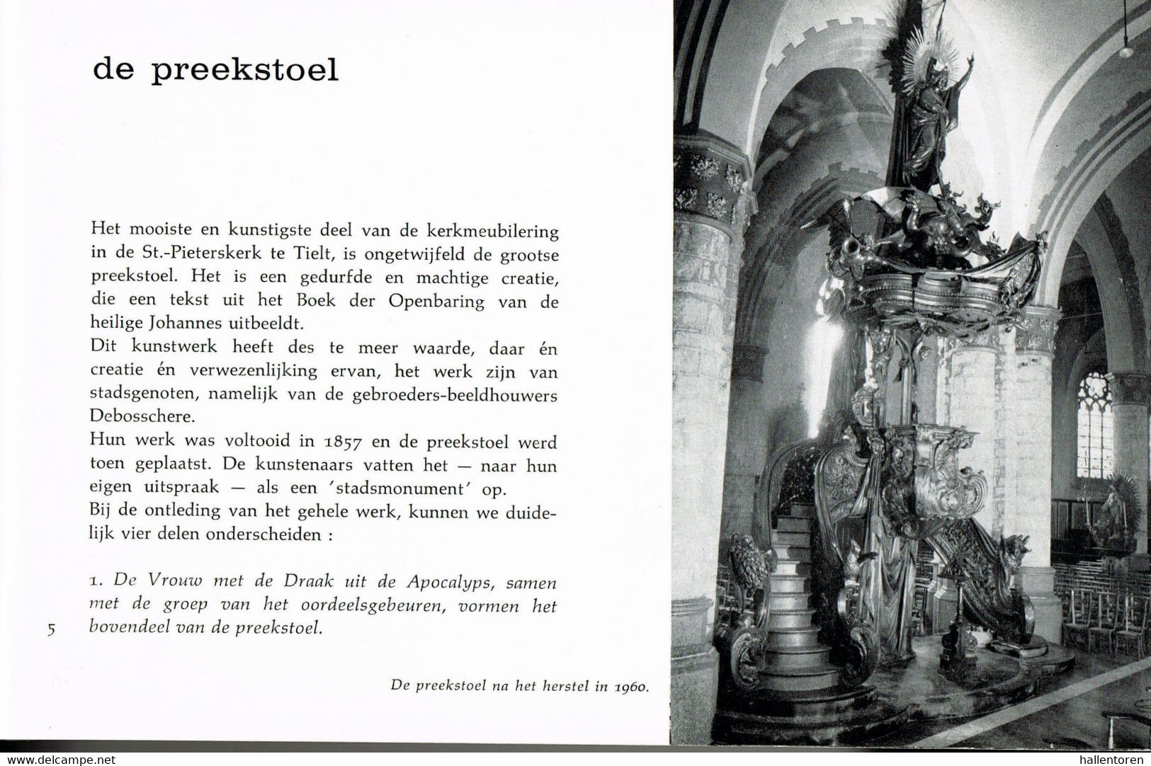 Tielt: 'De Kunstwerken In De Sint Pieterskerk Te Tielt' ( 29 Blzn. , 3 Scans) - Oud