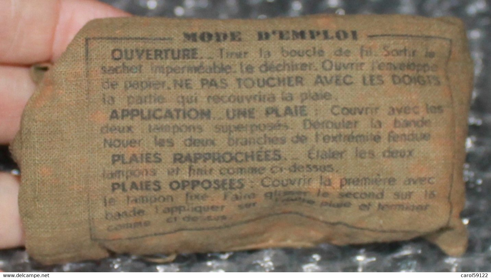 lot pansements individuels type 1949 Indochine-Algérie