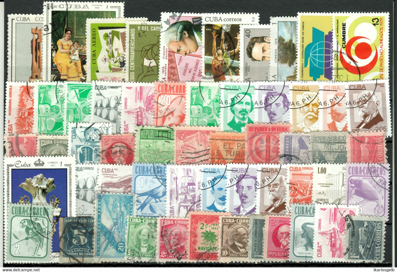 KUBA Cuba  " Varied Lot 56 O Stamps Old-recent " From Upgiven Collections - Collections, Lots & Series