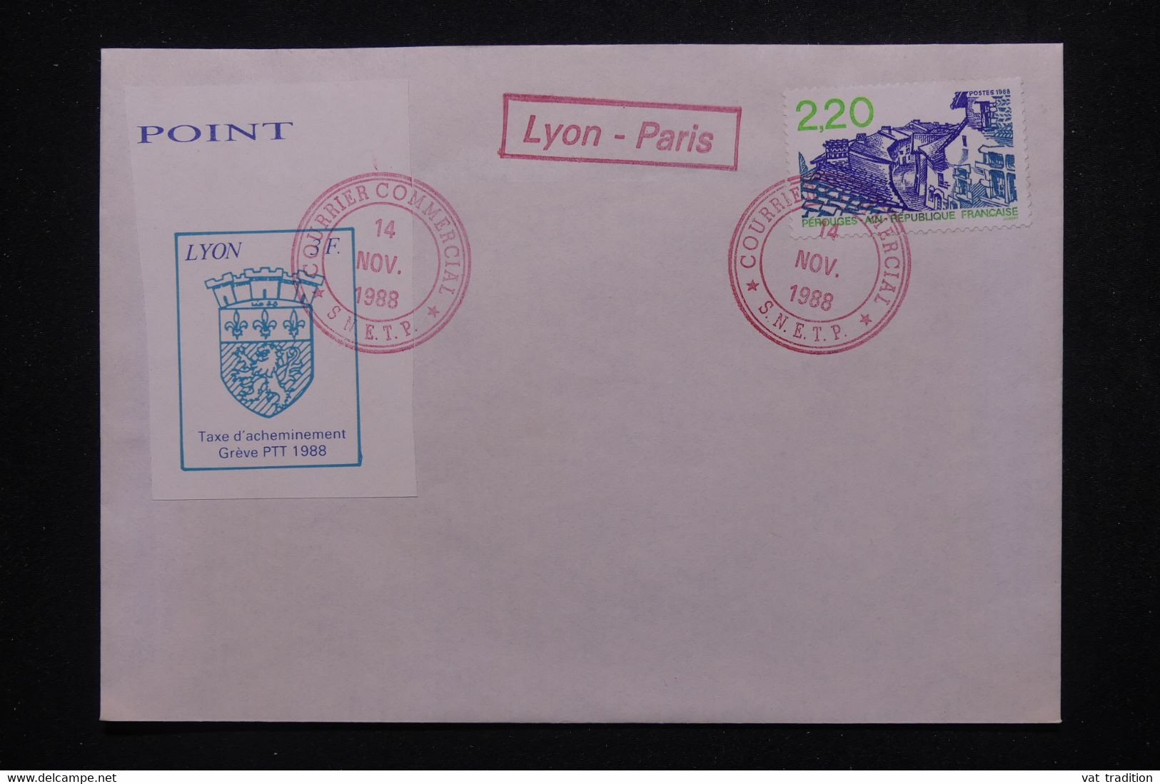 FRANCE - Timbre De Grêve De Lyon Sur Enveloppe En 1988 - L 114673 - Documents