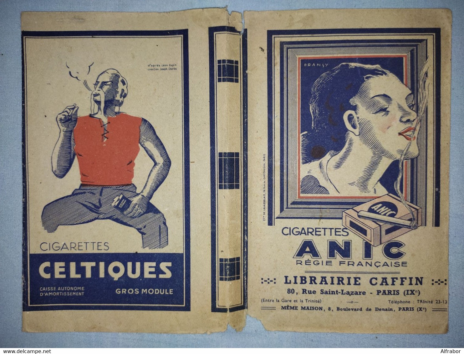 Jaquette Couvre-livre Tabac Années 30 Cigarettes ANIC CELTIQUES BALTO WEEK-END Dransy René Vincent - Tobacco