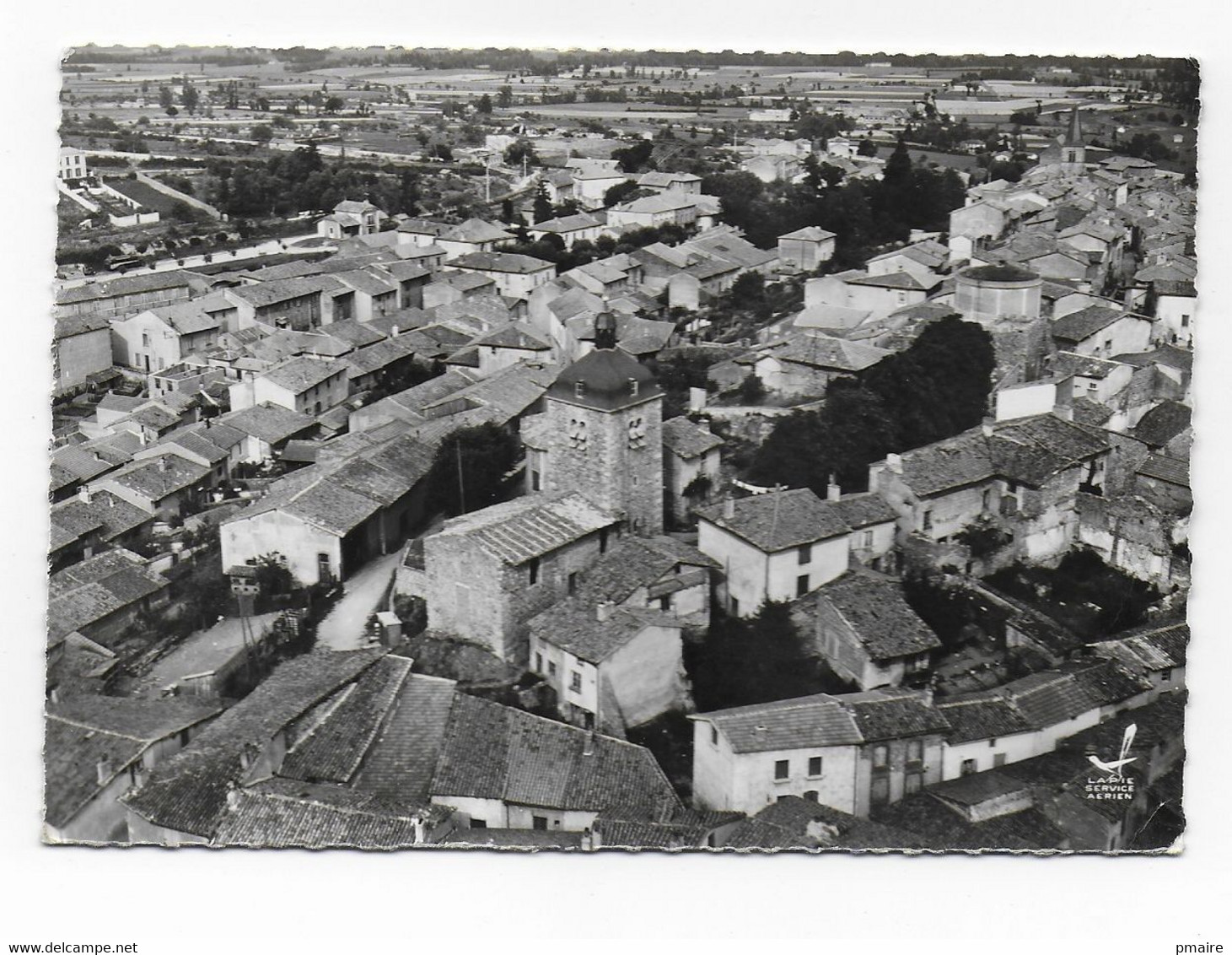 CPSM 42 St Saint Germain Laval Ancienne église Magdeleine Vue Générale Lapie Service Aérien - Saint Germain Laval