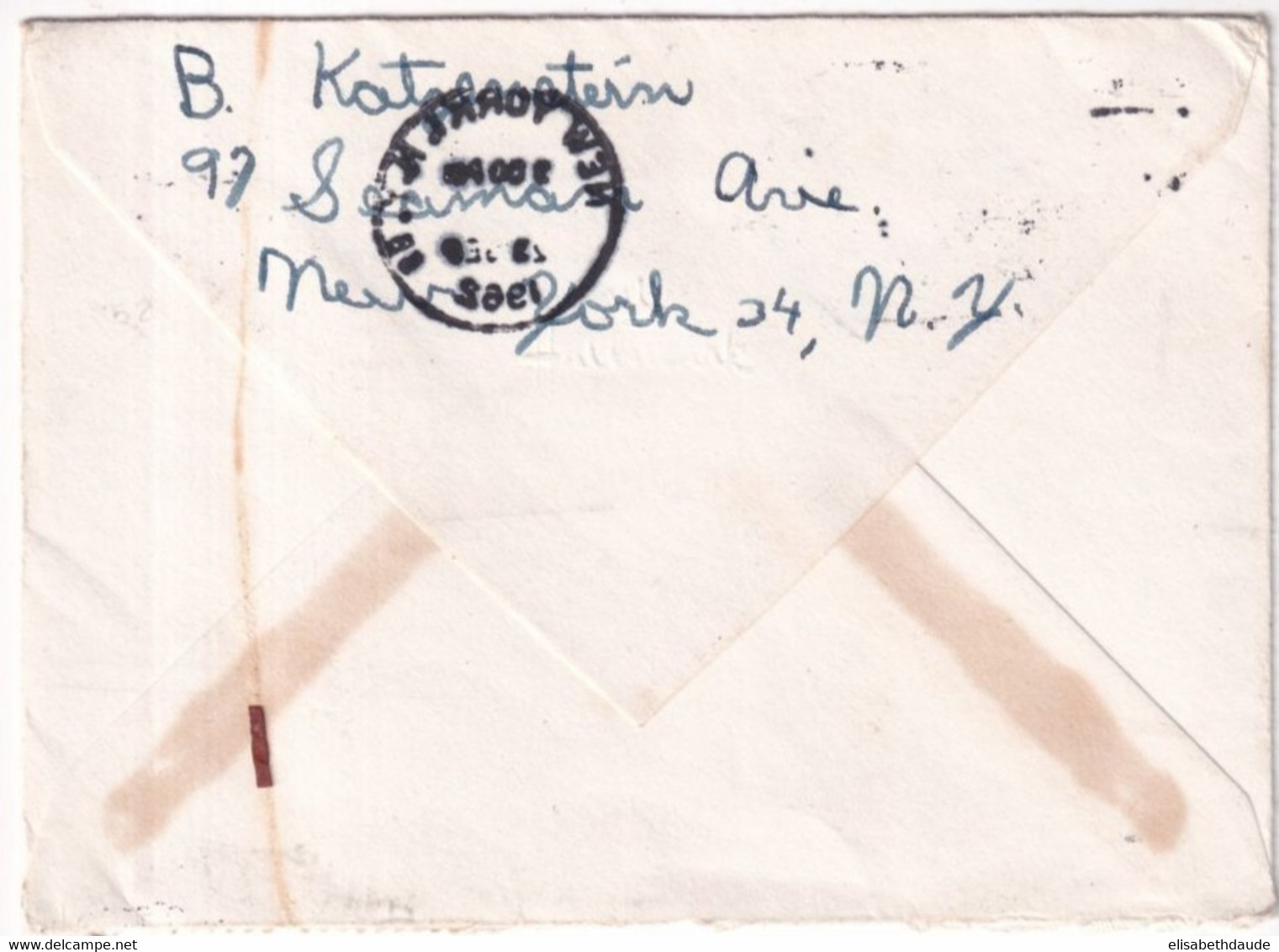 1962 - ENVELOPPE De NEW YORK RETOURNEE Pour COMPLEMENT D'AFFRANCHISSEMENT ! => ST GERMAIN DES FOSSES (ALLIER) - 3c. 1961-... Lettres