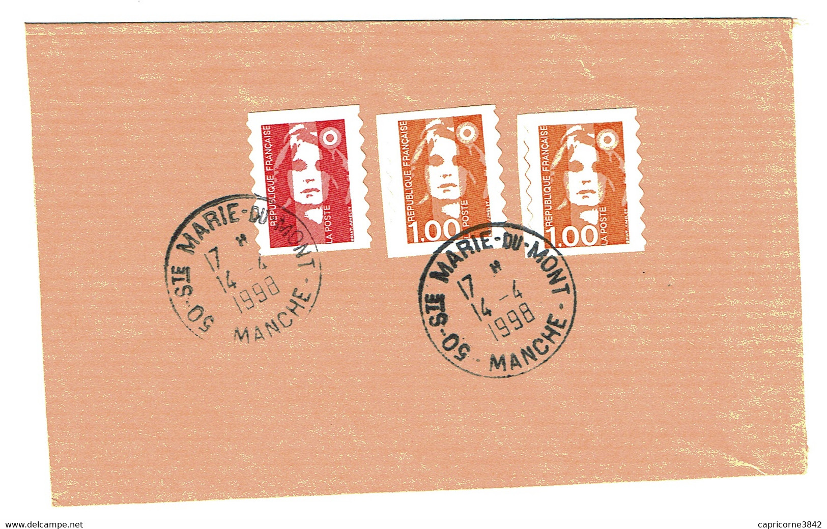 1998 - MARIANNE DE BRIAT - N° 2874 Et 2 Tp N° 3009 Du Carnet N° 1507 - Sur Fragment - 1989-1996 Marianne (Zweihunderjahrfeier)