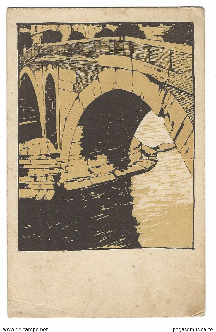 14473 - ROMA - PONTE 4 CAPI ( U. BOTTAZZI ) 1934 - DISEGNATA COLORATA STORIA POSTALE - Bruggen