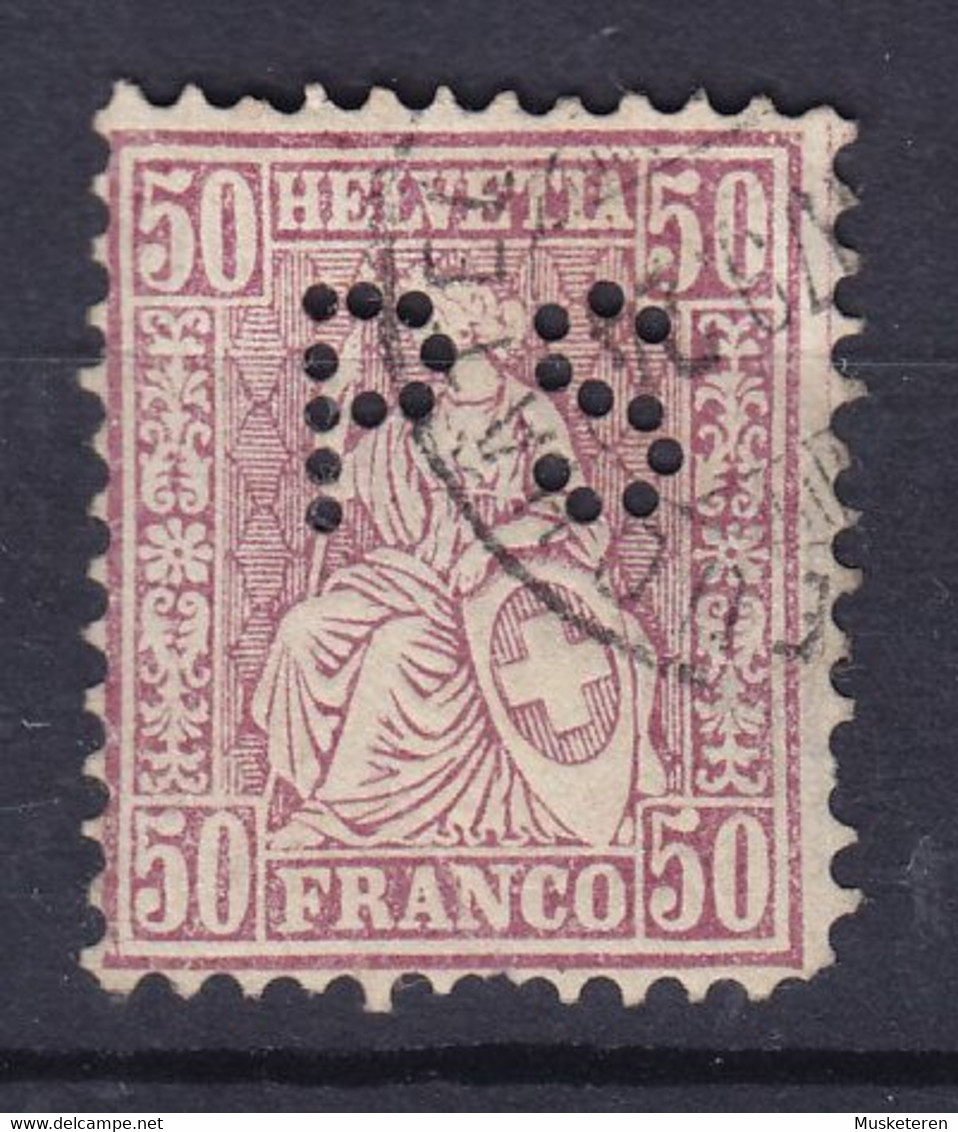 Switzerland Perfin Perforé Lochung 'PS' Philippe Suchard (Russ-Suchard & Cie; Suchard SA), Chocolat 1881 Mi. 43 - Perforés