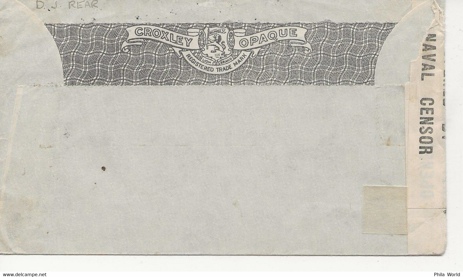 MARITIME MAIL NAVAL CENSOR 1941 - 45 COMBINED PAQUEBOT CANCEL WITH DURBAN REMOVED South Africa - Bateaux