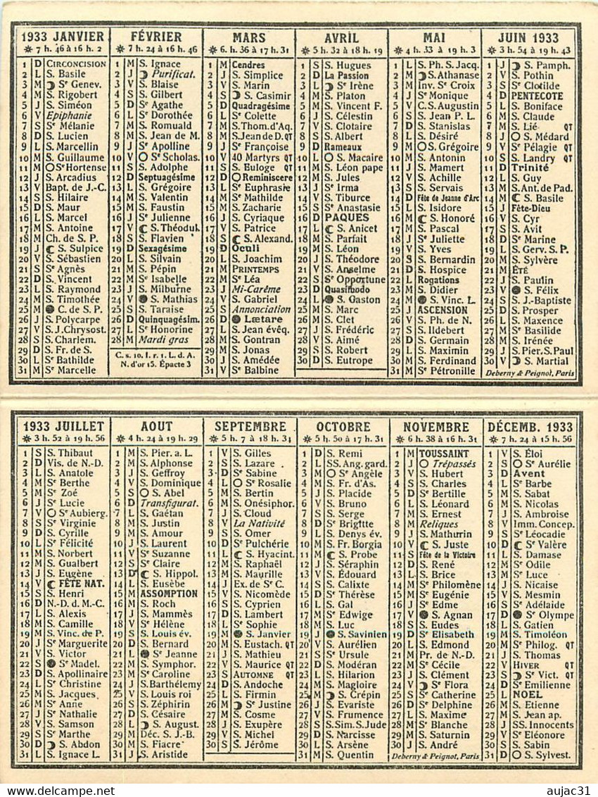 Dép 16 - Chateauneuf Sur Charente - Calendrier De 1933 - Publicité Dentiste A. Démoulin - Cliché Guilleminot - Bon état - Formato Piccolo : 1921-40