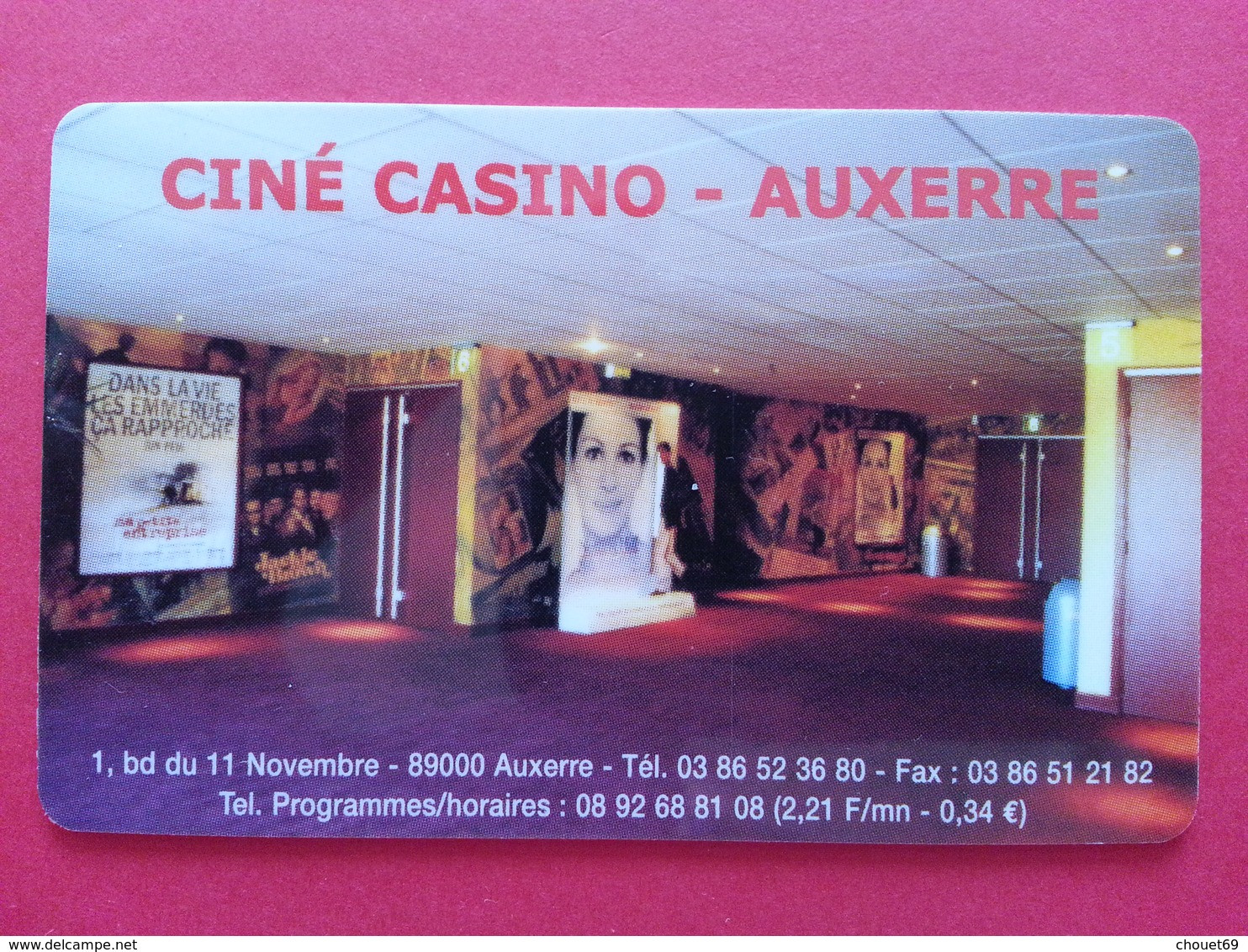 Cinécarte Ciné Casino AUXERRE Carte Permanente (BD0415 - Kinokarten