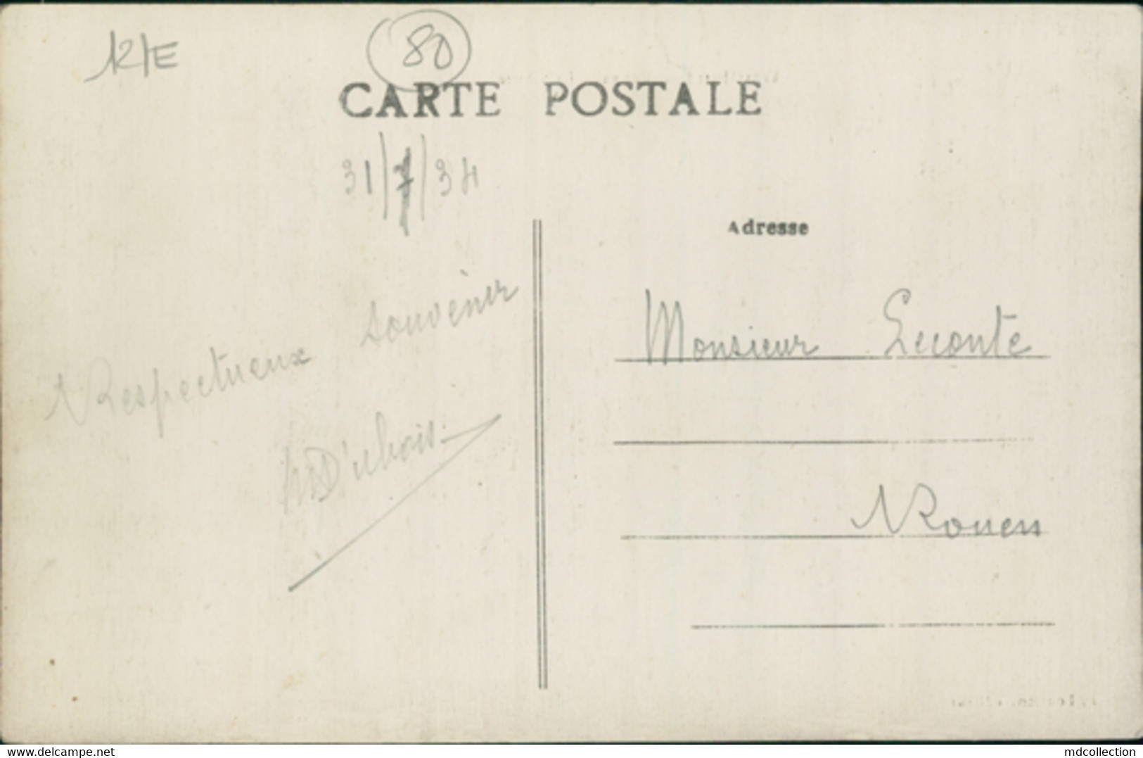 80 DOULLENS / Rouval - La Chute / - Doullens