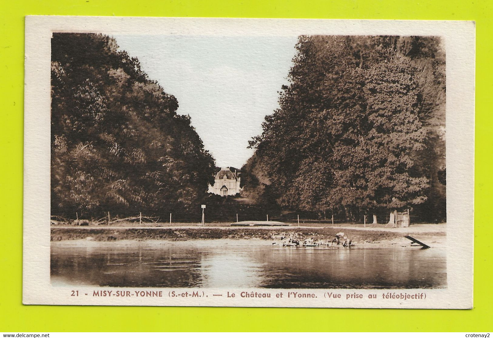 77 MISY SUR YONNE Vers Montereau N°21 Le Château Et L'Yonne Vue Prise Au Téléobjectif En 1953 VOIR DOS - Montereau