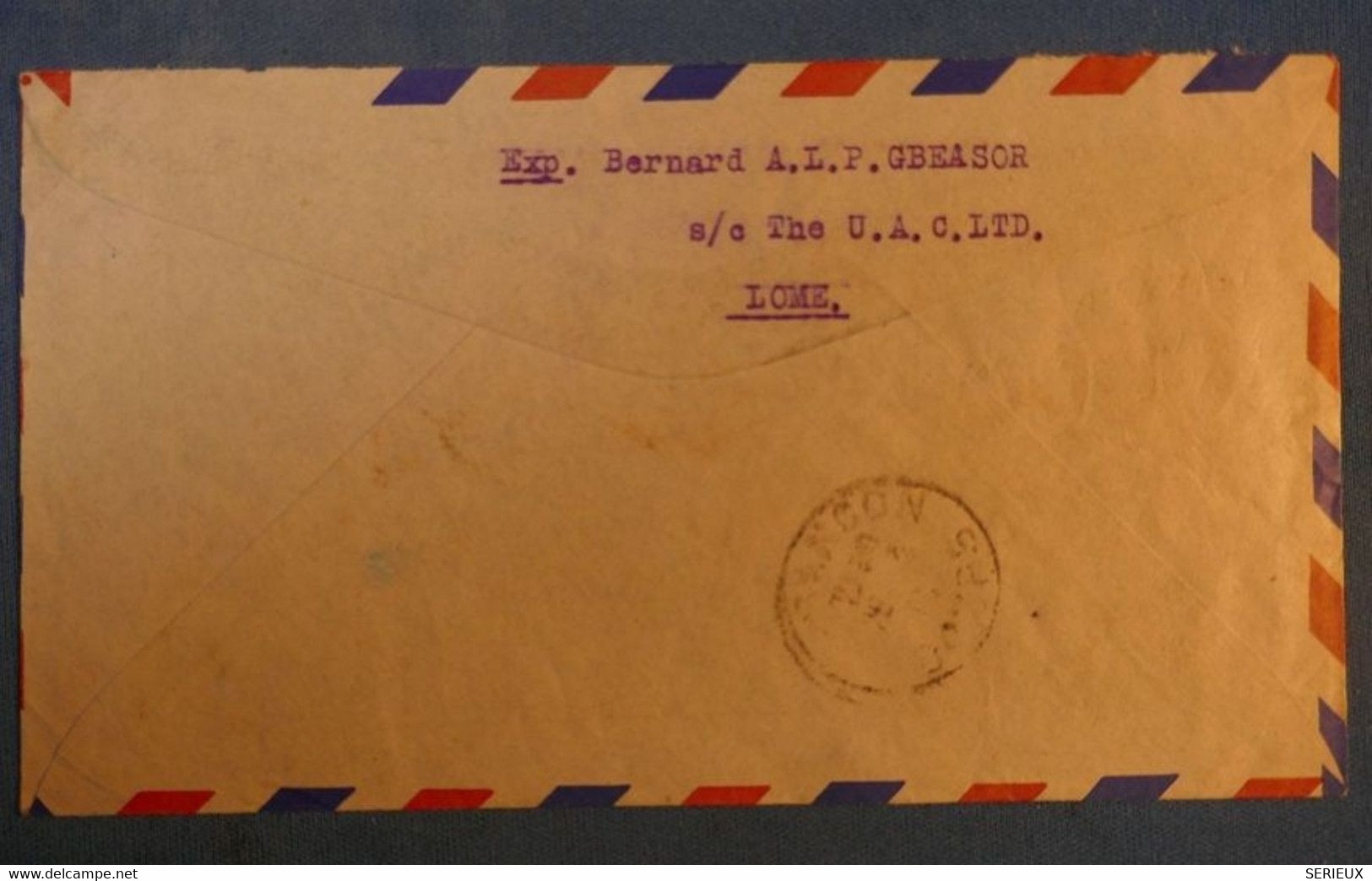 E11 TOGO AOF BELLE LETTRE RECOMMANDEE RARE 1946 PAR AVION LOMé POUR BESANçON FRANCE + T. P DE COTE D IVOIRE - Cartas & Documentos