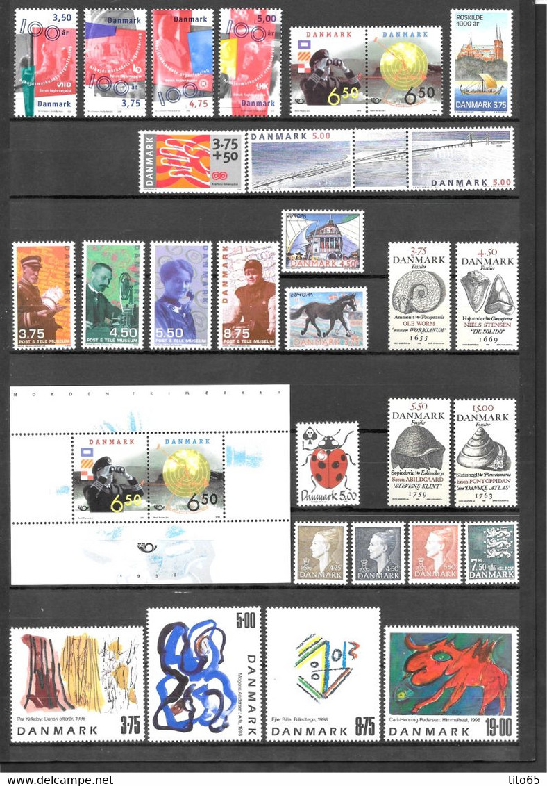 Denmark 1998           MNH**    Yearset  Yearbook - Années Complètes