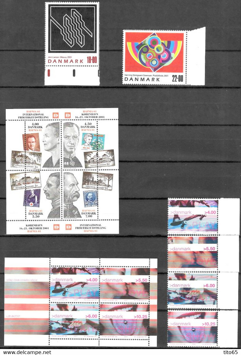 Denmark 2001           MNH**    Yearset  Yearbook    Some With Margins - Annate Complete