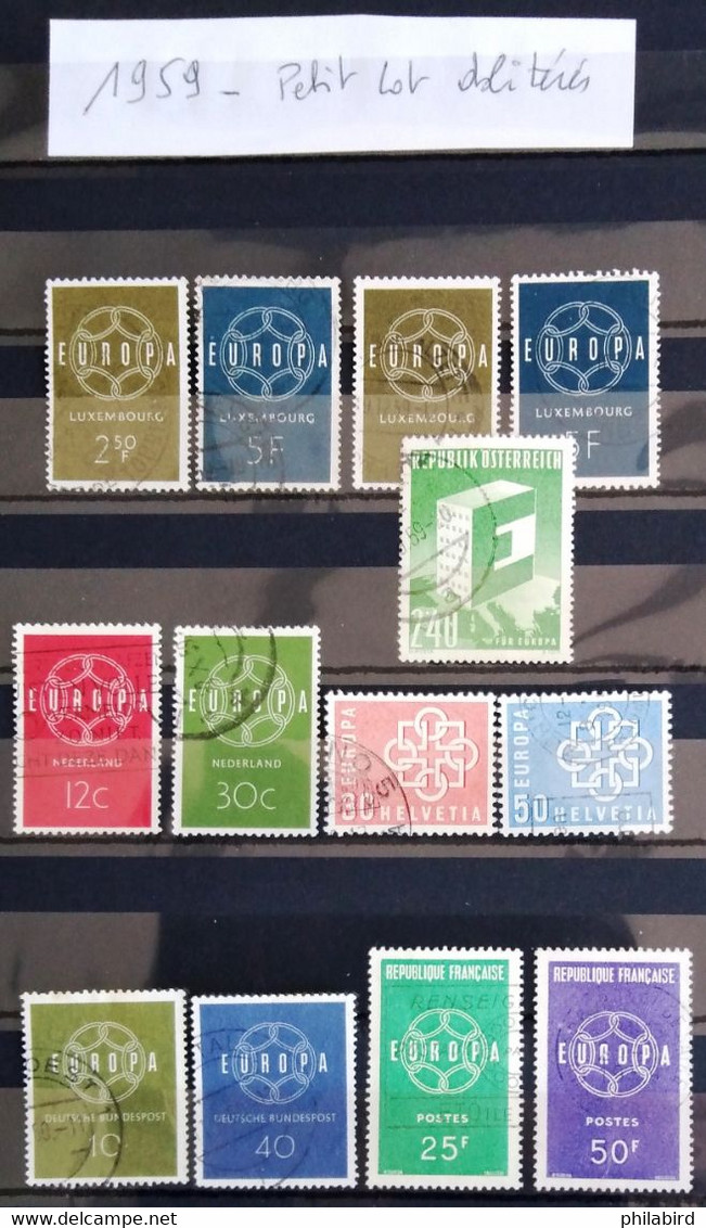 EUROPA 1959 - Petit Lot Timbres Oblitérés - 1959