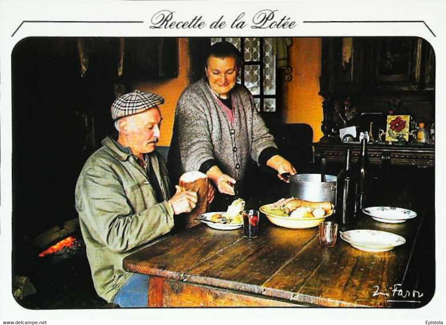 ►  CPSM  Recette De La Potée Couple Diner - Recettes (cuisine)