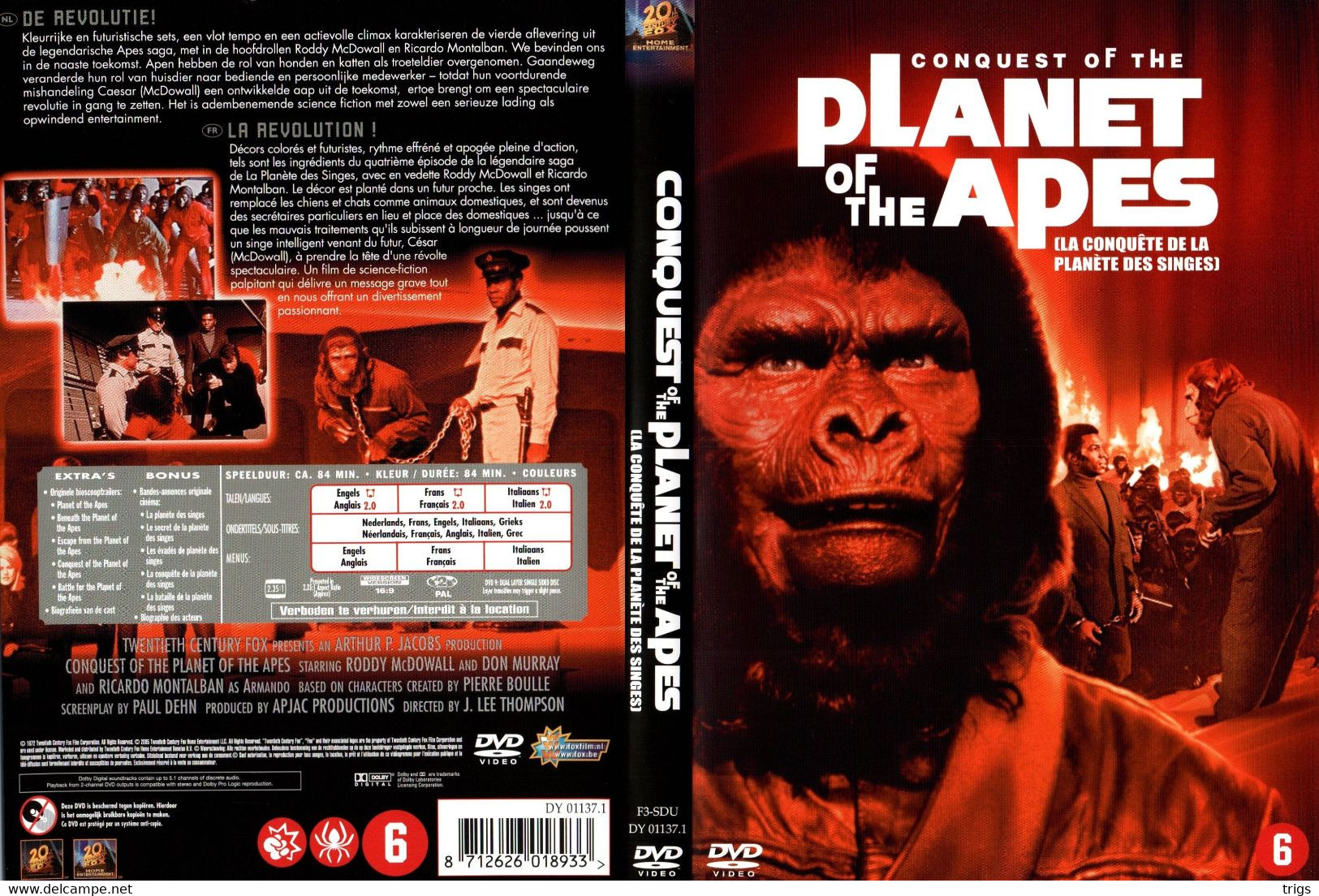 DVD - Conquest Of The Planet Of The Apes - Ciencia Ficción Y Fantasía