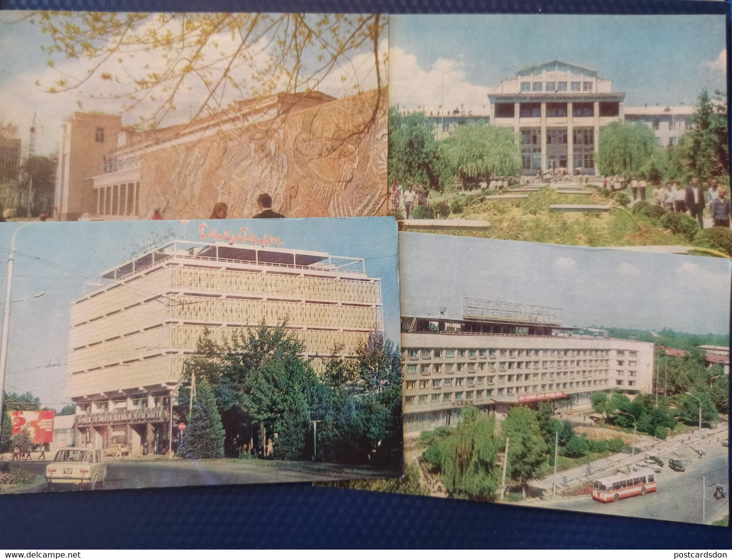 TAJIKISTAN  Dushanbe  Capital.  12 Postcards Lot  - Old USSR Postcard  - 1970s Lenin Monument - Tadschikistan