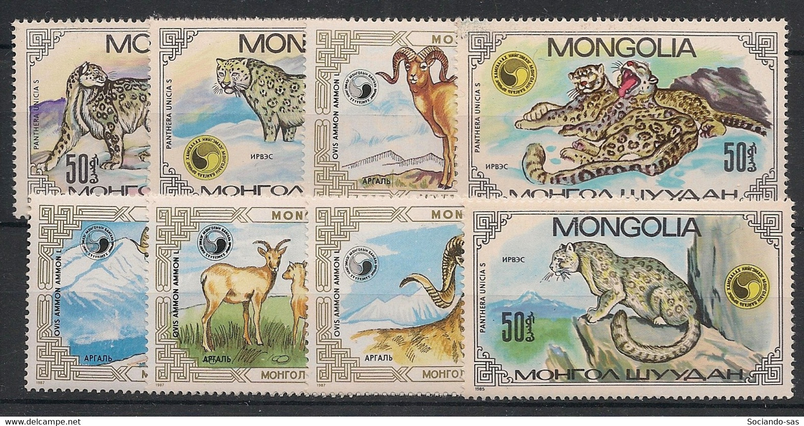 MONGOLIA - 1985-87 - N°Yv. 1374 à 1377 + 1508 à 1511 - Faune - Séries Complètes - Neuf Luxe** / MNH / Postfrisch - Mongolie