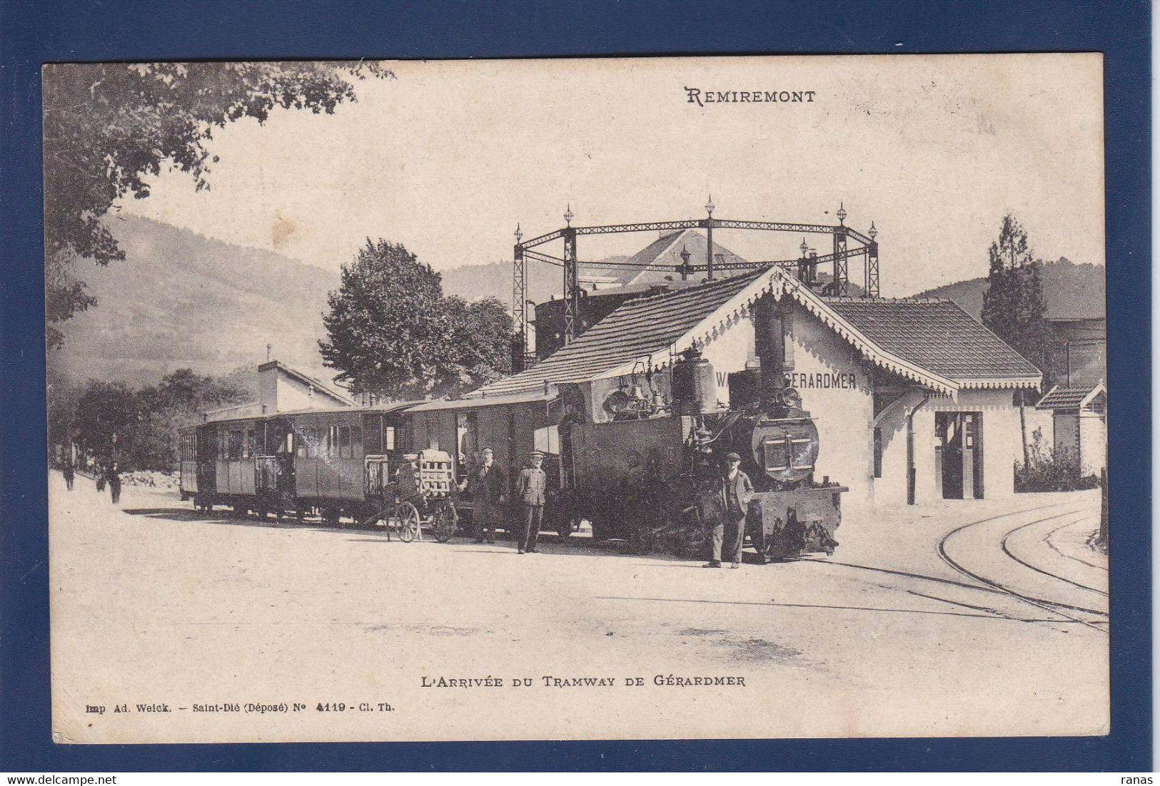 CPA [88] Vosges > Remiremont Tramway Train Chemin De Fer Circulé - Remiremont