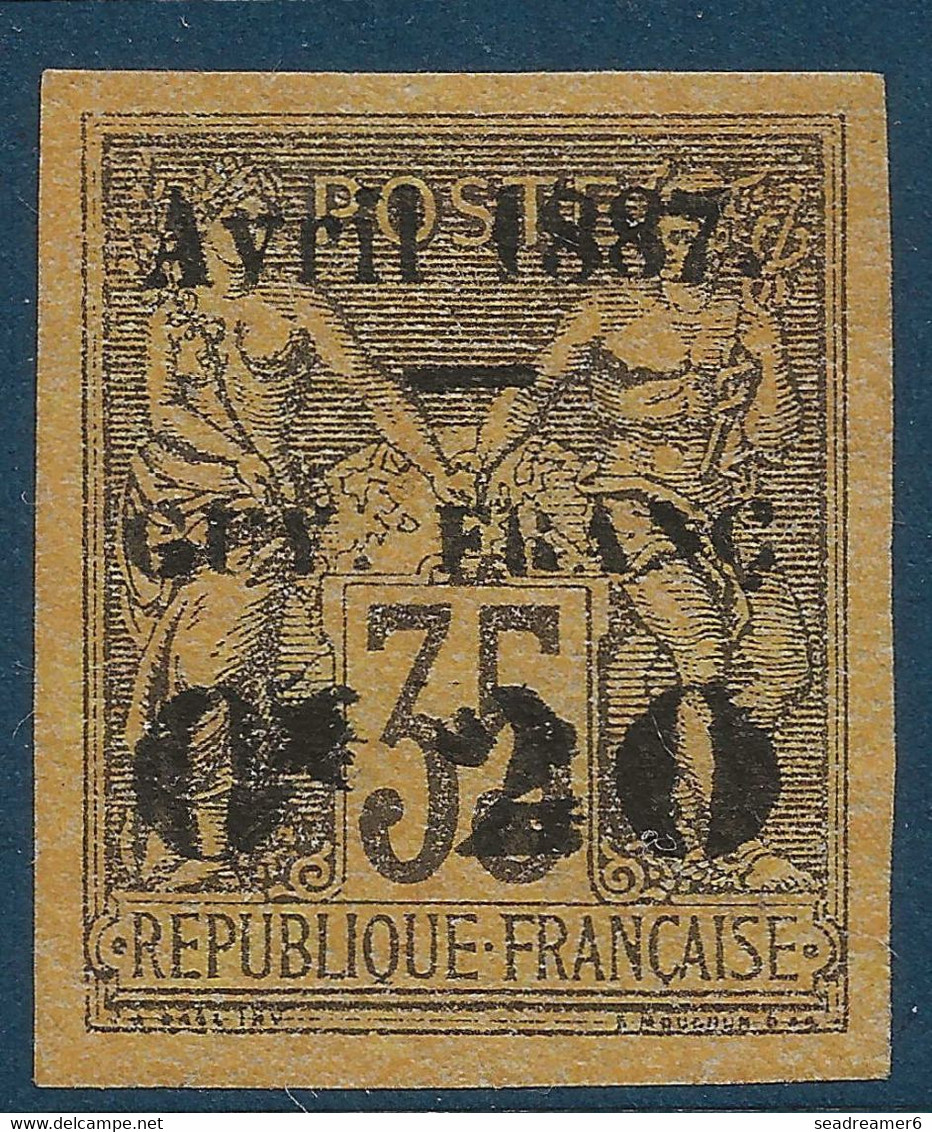 France Colonies Françaises GUYANE N°4(  ) 20c Sur 35c Type II 1887 Signé Champion & THIAUDE - Neufs