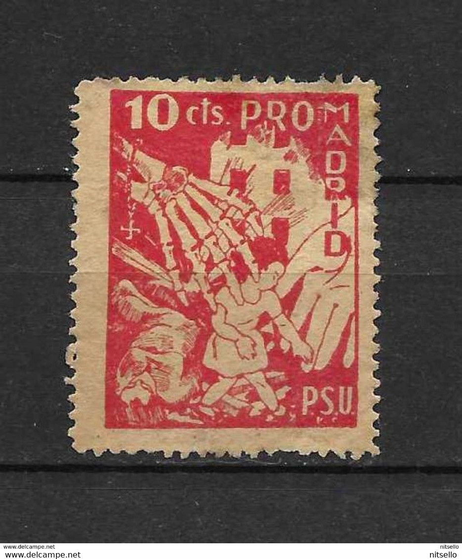 LOTE 2112B  ///  ( C245)  PSU, Pro Madrid, 10c Rojo, Domènech 703, *MH - Nationalist Issues