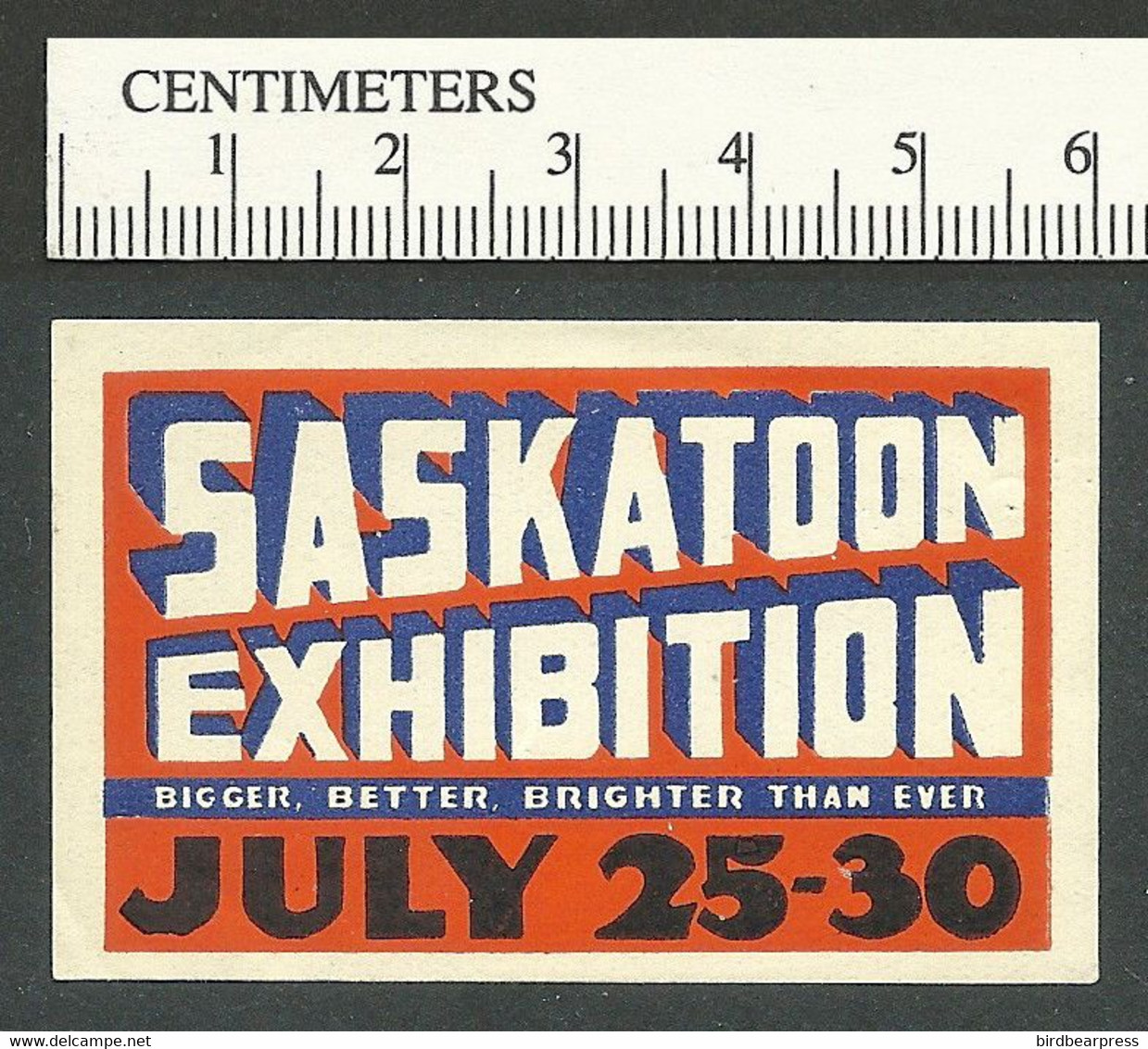 B67-06 CANADA 1938 Saskatoon Exhibition MNH - Werbemarken (Vignetten)