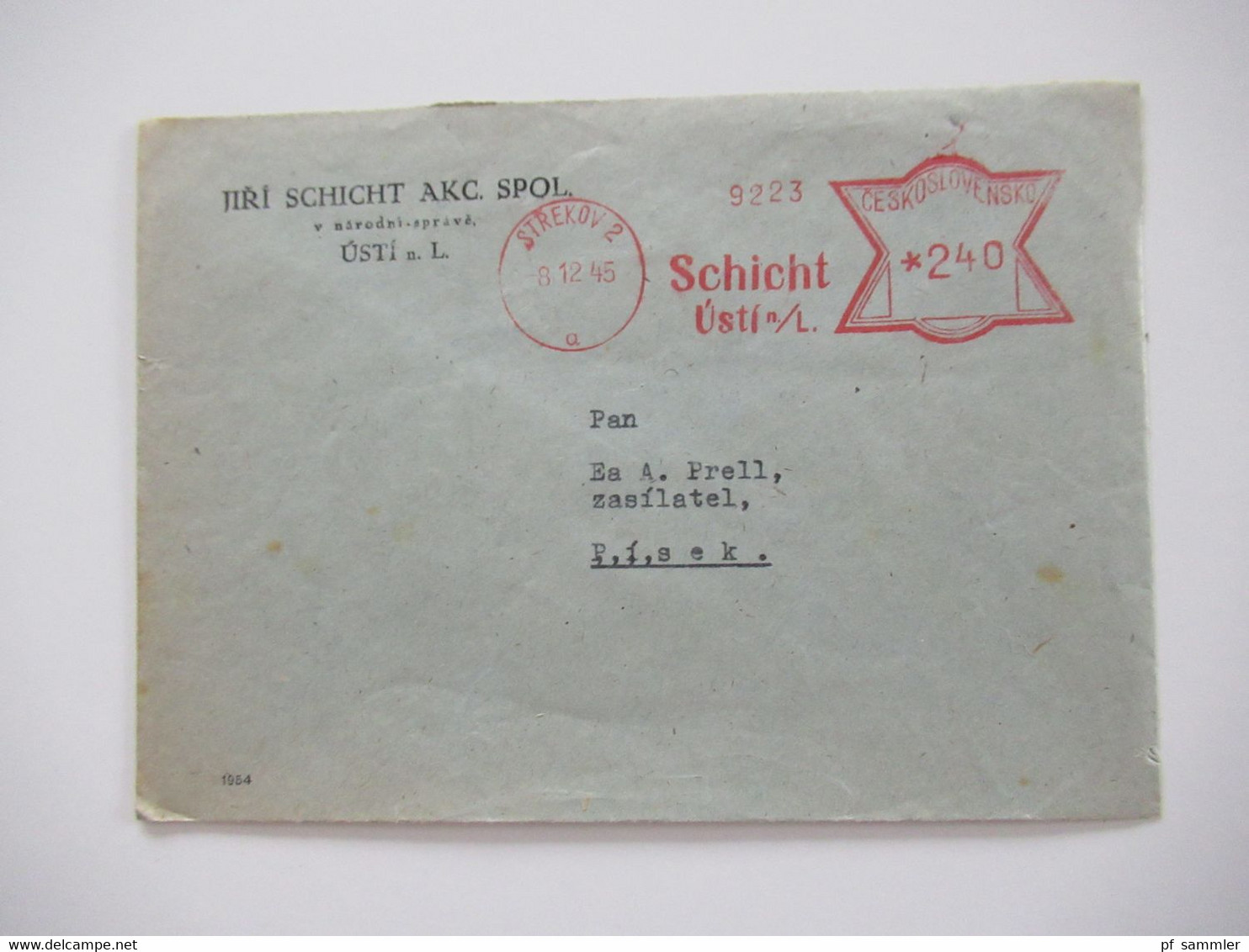 CSSR / Tschechoslowakei Belegeposten 97 Belege aus dem Bedarf!! 1930er - 40er AFS / Absenderfreistempel