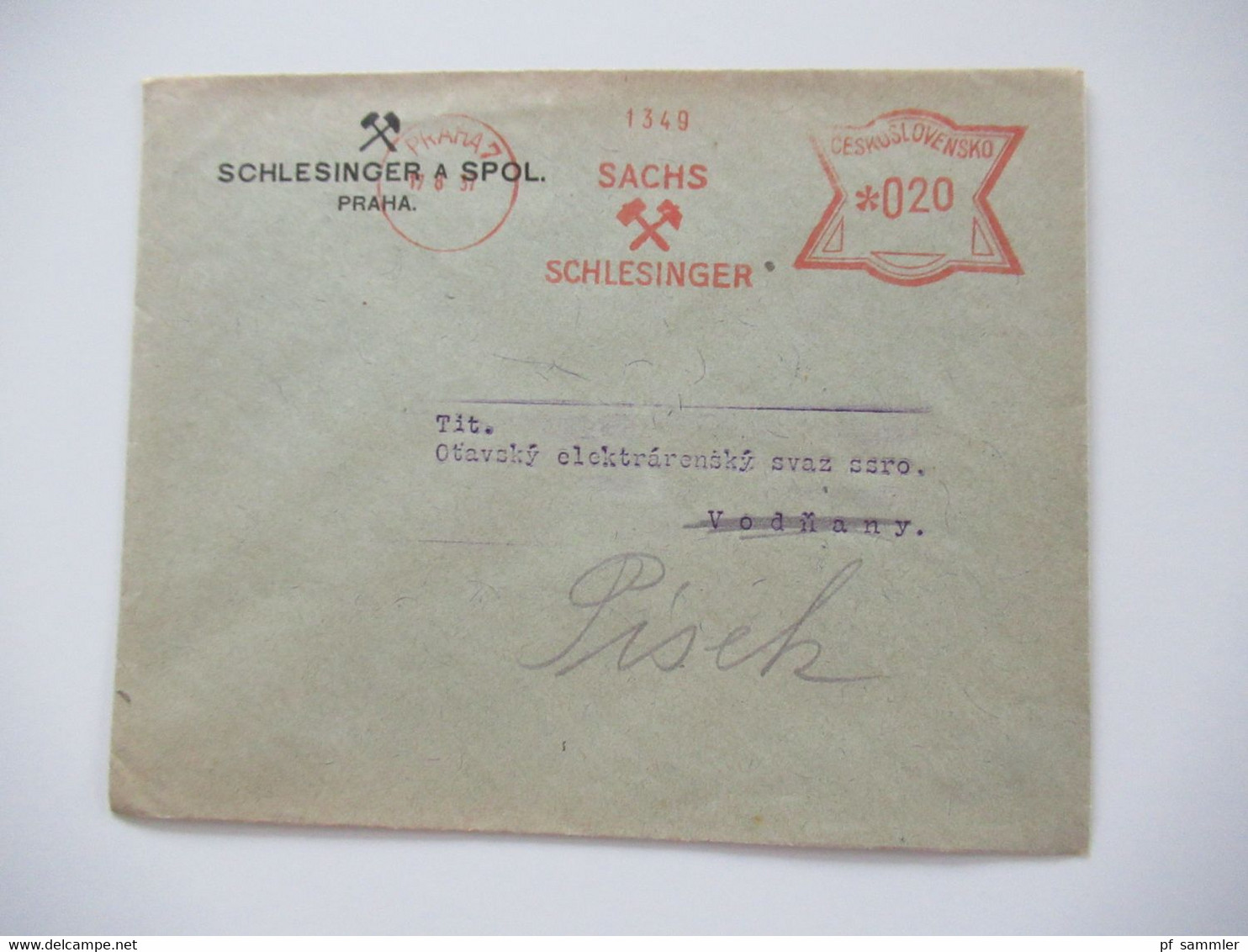 CSSR / Tschechoslowakei Belegeposten 97 Belege aus dem Bedarf!! 1930er - 40er AFS / Absenderfreistempel