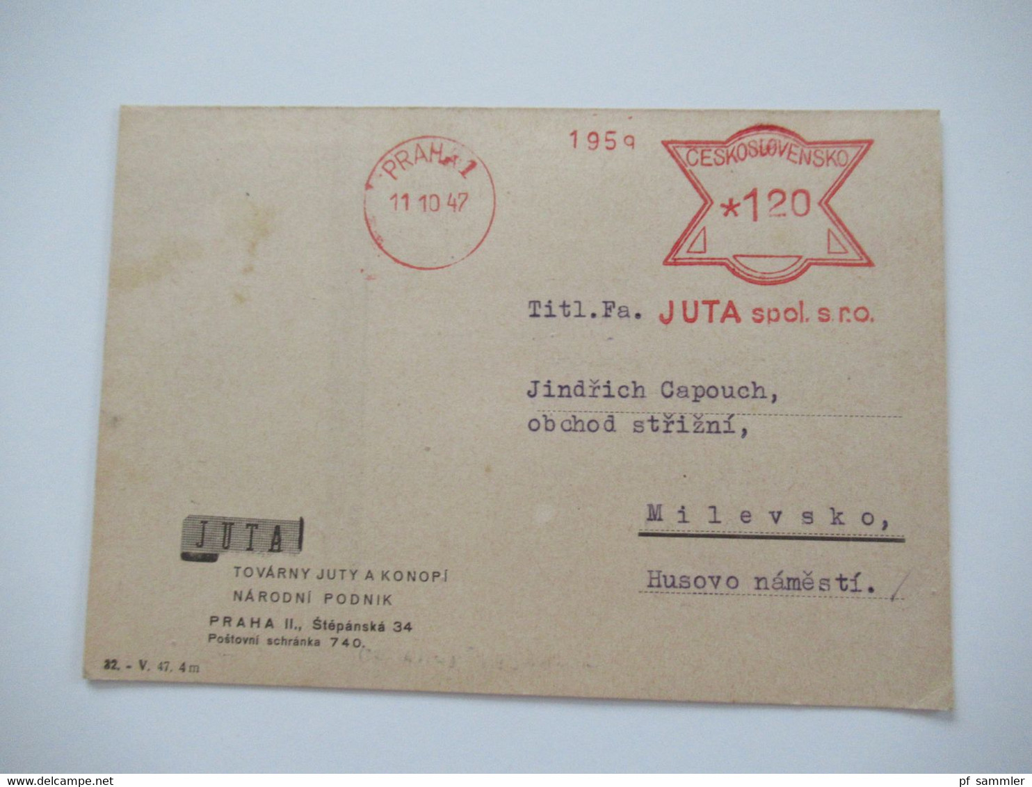 CSSR / Tschechoslowakei Belegeposten 97 Belege aus dem Bedarf!! 1930er - 40er AFS / Absenderfreistempel