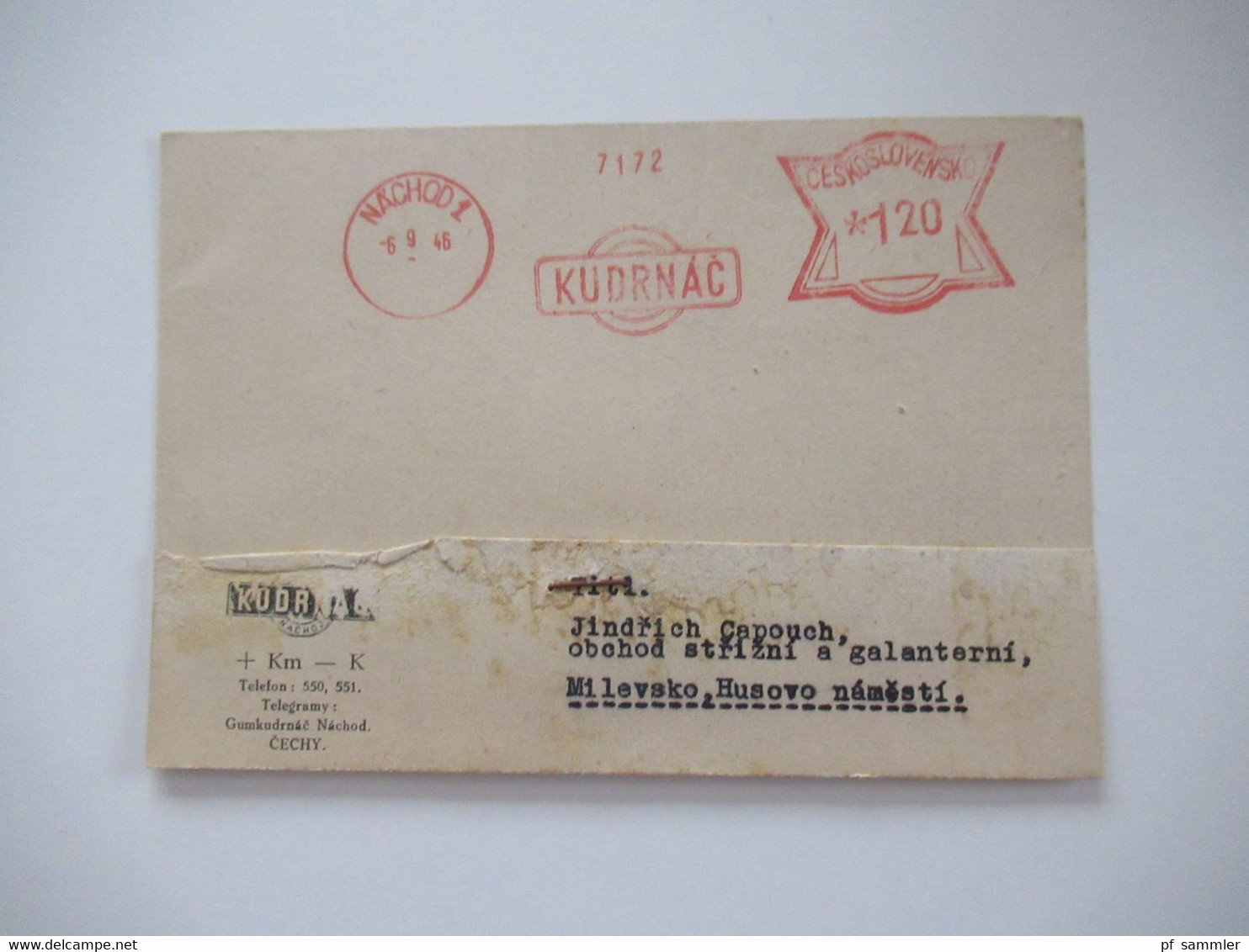 CSSR / Tschechoslowakei Belegeposten 97 Belege aus dem Bedarf!! 1930er - 40er AFS / Absenderfreistempel