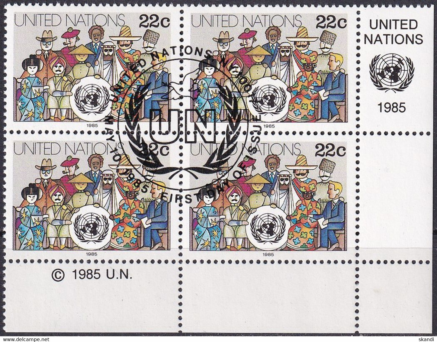 UNO NEW YORK 1981 Mi-Nr. 468 Eckrandviererblock O Used - Aus Abo - Oblitérés