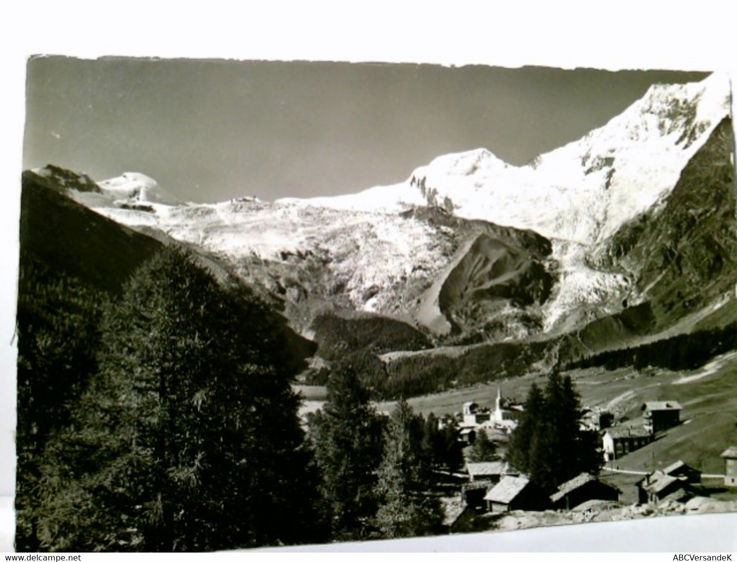 Saas - Fee. Allalinhorn - Alphubel - Täschhorn. Alte AK S/w. Ungel. 1939. Panoramablick über Den Ort Auf Gebir - Saas Im Prättigau